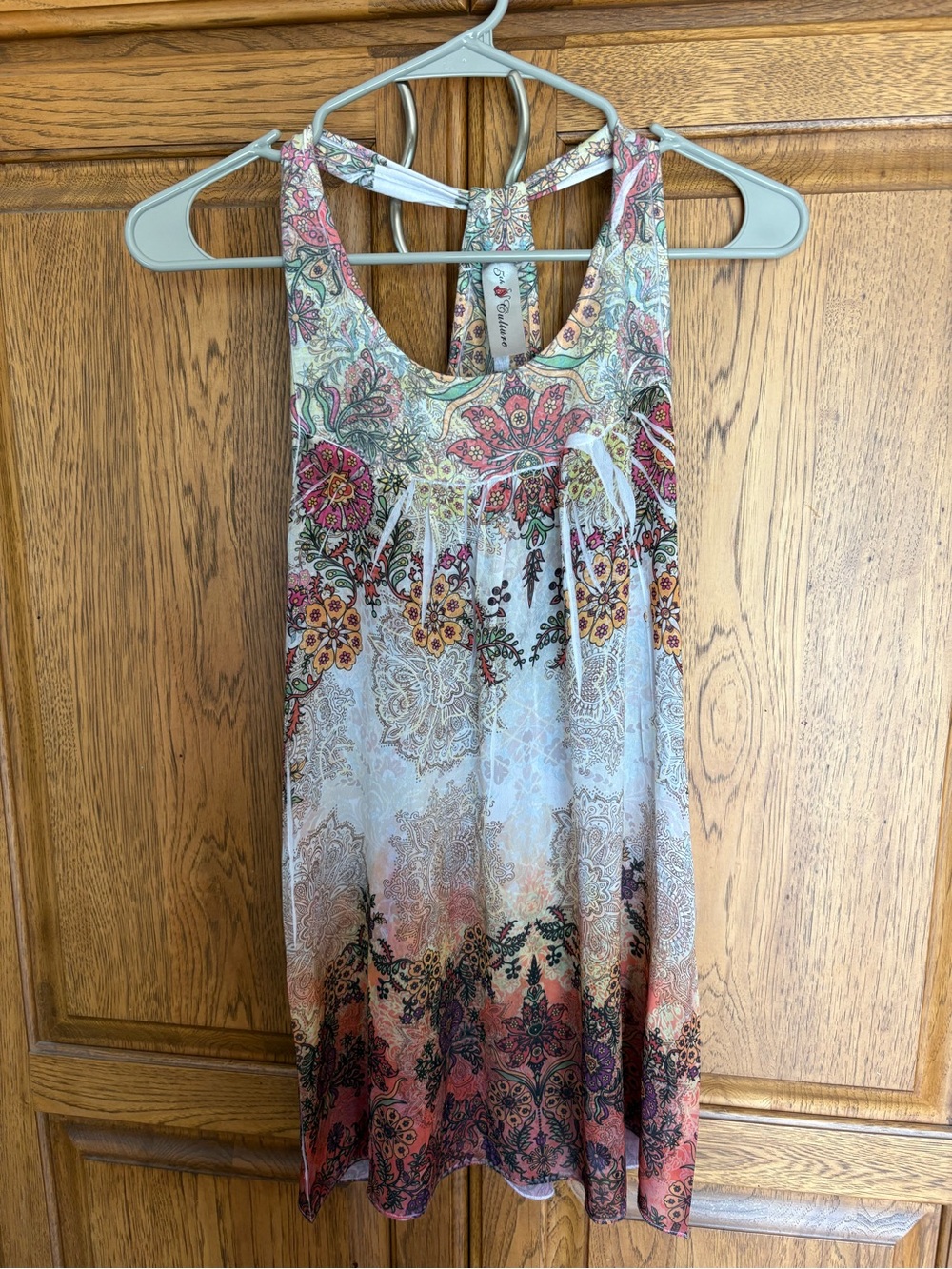 5th Culture Paisley Floral Racerback Tank in Coral, Mint, Cream
